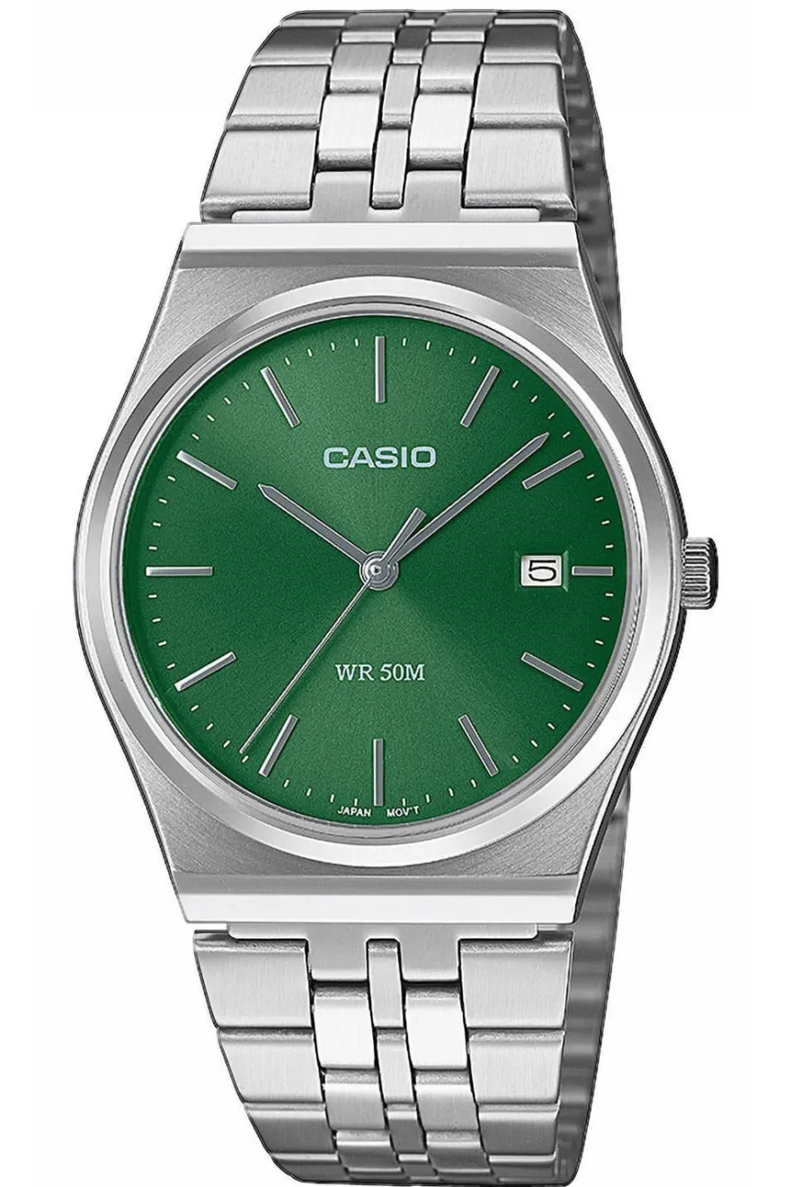 Casio Armbanduhr Quarz Stahl/Grün MTP-B145D-3AVEF