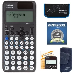 Casio FX-85 DE CW + Jeans-Tasche dunkelblau, Zirkelset blau, chutzfolie, arantie