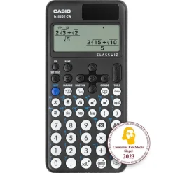 Casio FX-85 DE CW mit CalcCase-Schutztasche, Zirkelset lila, olie, uch, arantie