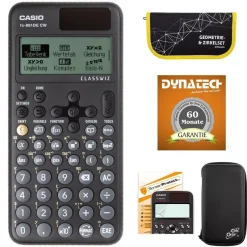 Casio FX-991 DE CW mit CalcCase-Tasche, Zirkelset gelb, Schutzfolie, Garantie