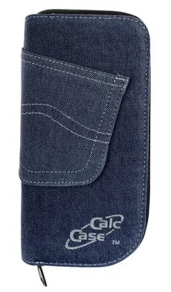 Casio FX-85 DE CW mit Jeans-Tasche dunkelblau und Zirkelset lila