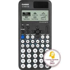 Casio FX-87 DE CW mit schwarzer Tasche und Zirkelset rot
