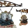 Castle View Schild beidseitig lebensgroß 19cm fér draußen aus Polyresin