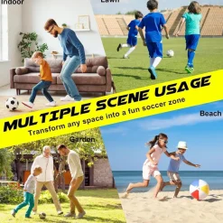 Catchluck Pop Up Fußballtor für Kinder mit 6 Hindernissen und Zielen, Gelb, für
