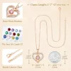 CDE Damen Halskette Rosegold Herz Sterling Silber 925 mit Geburtsstein, Schmuck