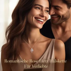 CDE Halskette Damen Rosegold Herz Kette Sterling Silber 925 mit Geburtsstein