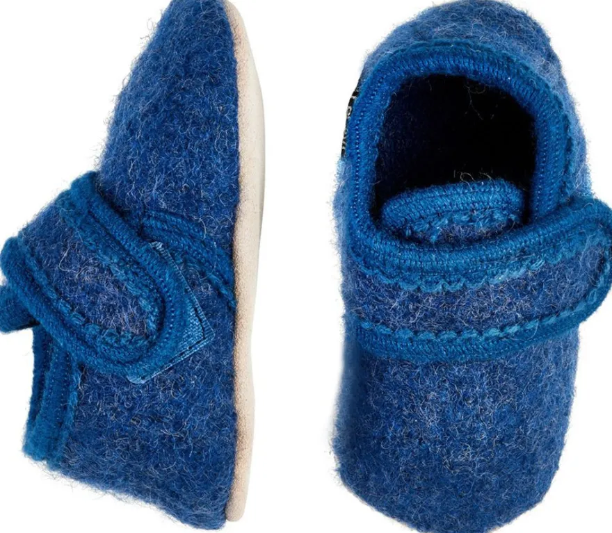 Celavi Kinder / Baby Schuhe Baby Wool Slippers Blue Melange
