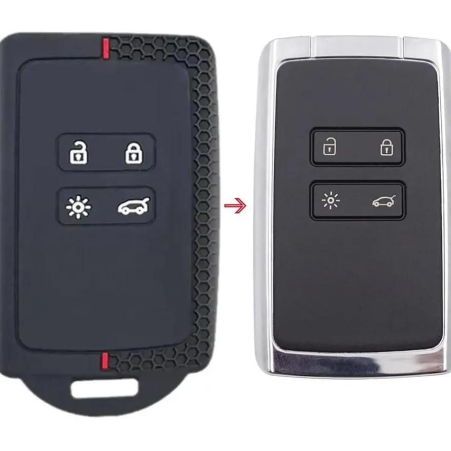 Chaexii Silikon Autoschlüsselhülle Schutzhülle für Dacia Renault Clio Megane