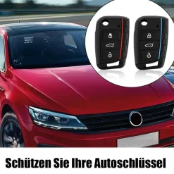 Chaexii Silikon Autoschlüssel Hülle für VW Golf 7, Seat Leon, Ibiza, Skoda