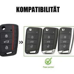 Chaexii Silikon Autoschlüssel Hülle für VW Golf 7, Seat Leon, Ibiza, Skoda