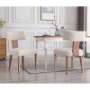 chairus Esszimmerstühle 2er Set, Leinen Polsterstühle mit Holzbeinen, Armlos