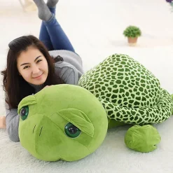 Champracer Lange Riesenschildkröte Stofftier Plüschtier 100 cm Grün
