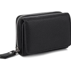 Chaofanxi Trifold Portemonnaie Damen Klein Schwarz