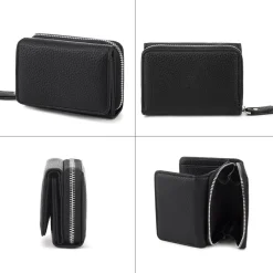 Chaofanxi Trifold Portemonnaie Damen Klein Schwarz