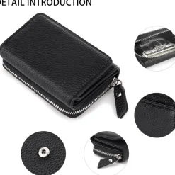 Chaofanxi Trifold Portemonnaie Damen Klein Schwarz
