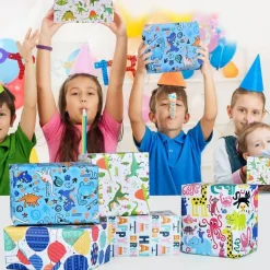 Chepula Geschenkpapier Geburtstag Kinder 5 Rollen (43x300cm) - Recycelbar, für