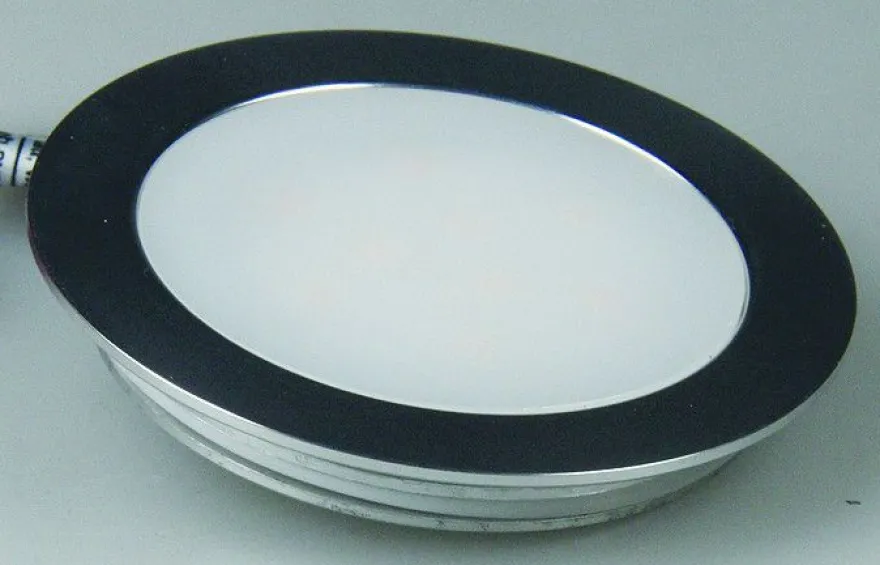 ChiliTec LED Einbauleuchte EBL Slim WW IP67, 9 LEDs, Alu matt, warmweiß, Ø55mm