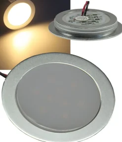 ChiliTec LED Einbauleuchte EBL Slim WW IP67, 9 LEDs, Alu matt, warmweiß, Ø55mm