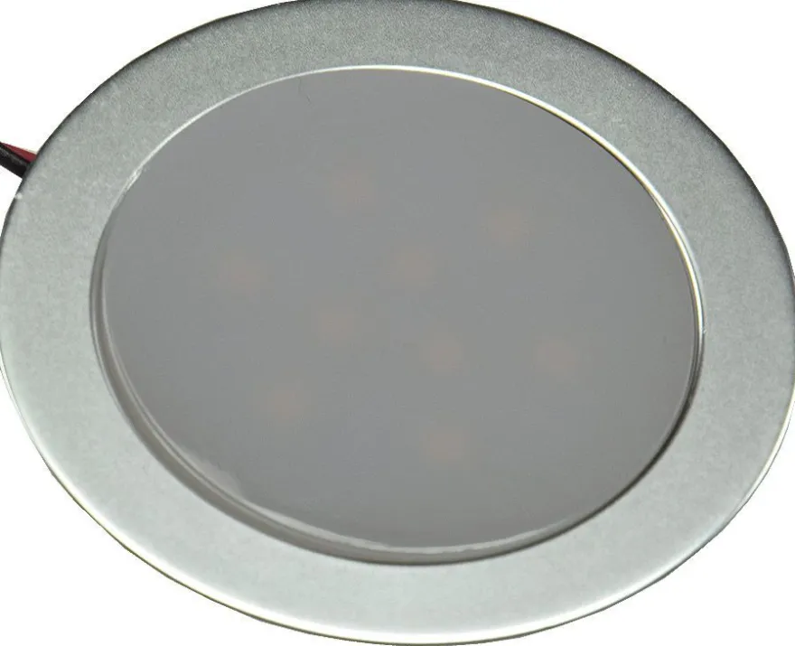 ChiliTec LED Einbauleuchte EBL Slim WW IP67, 9 LEDs, Alu matt, warmweiß, Ø55mm