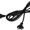 ChiliTec Netzkabel mit Schalter und E14 Fassung 1,4m + 2m lang, schwarz