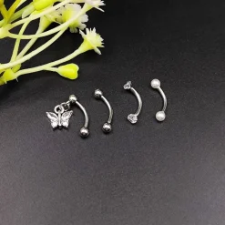 Chirurgenstahl Curved Barbell Lippenaugenbrauenpiercing 8mm 1,2mm