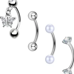 Chirurgenstahl Curved Barbell Lippenaugenbrauenpiercing 8mm 1,2mm