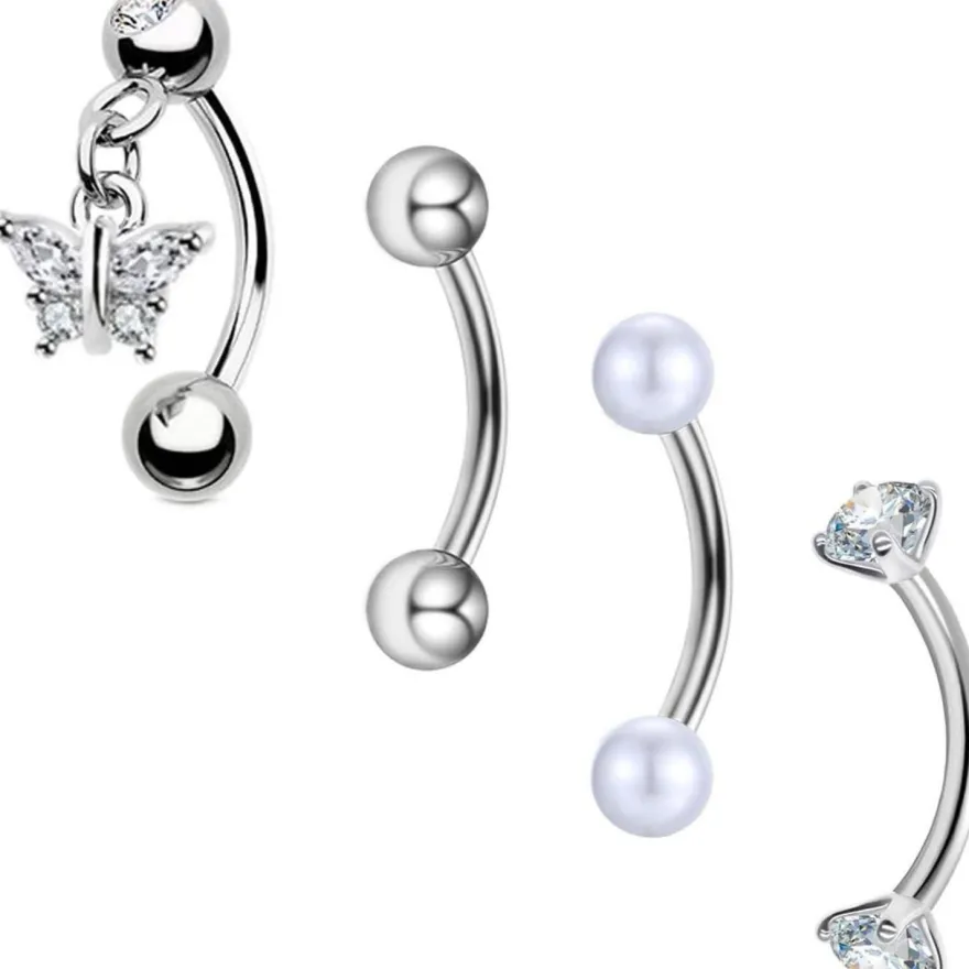 Chirurgenstahl Curved Barbell Lippenaugenbrauenpiercing 8mm 1,2mm