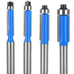 Choonjin 4 Stück Bündigfräser Set 8mm Schaft mit Lagern für Holzbearbeitung