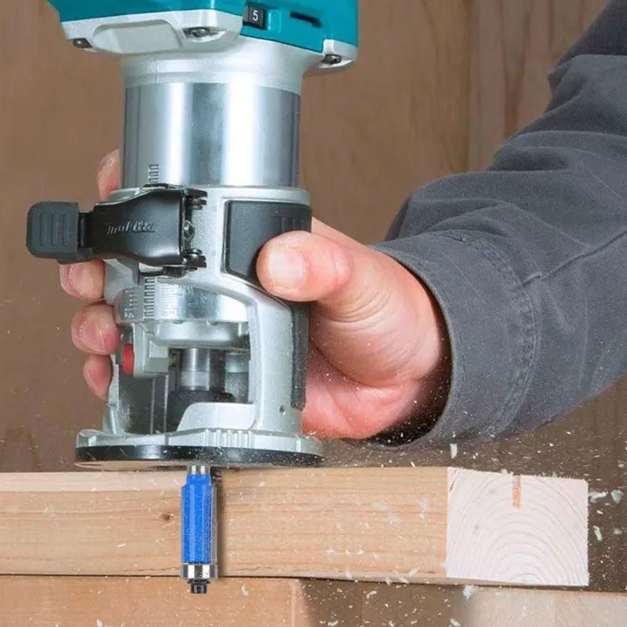 Choonjin 4 Stück Bündigfräser Set 8mm Schaft mit Lagern für Holzbearbeitung