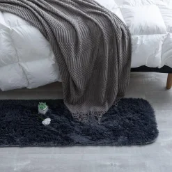 Choshome Moderner Flauschiger Teppich für Schlafzimmer & Wohnzimmer, Grau