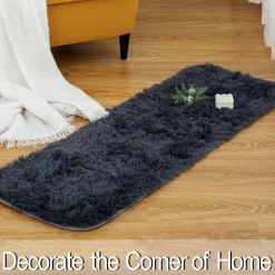 Choshome Moderner Flauschiger Teppich für Schlafzimmer & Wohnzimmer, Grau