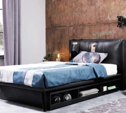 Cilek DARK METAL Bettkasten / Ausziehbett, 90x190 cm, mit drei Ablageböden