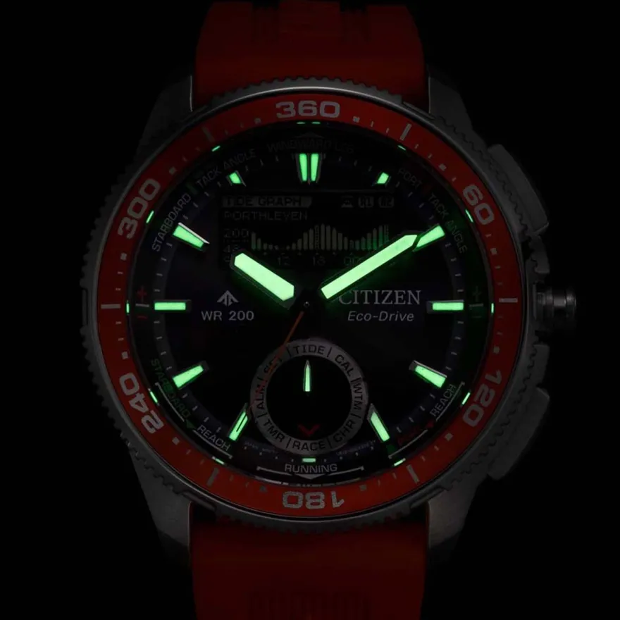 Citizen Promaster Eco-Drive Solar-Herrenuhr Wave Tracker Orange JV3000-13E