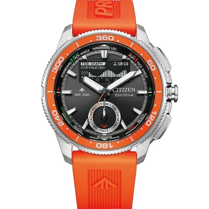 Citizen Promaster Eco-Drive Solar-Herrenuhr Wave Tracker Orange JV3000-13E