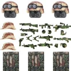 City Polizei Zubehör Figuren Armee Commandos Soldat Tarnhelm Waffen Klemmbausteine