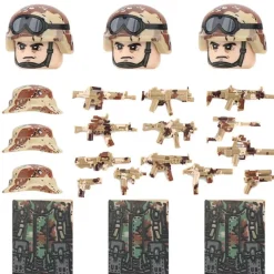 City Polizei Zubehör Figuren Armee Commandos Soldat Tarnhelm Waffen Klemmbausteine
