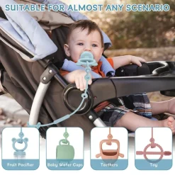 CLDY Baby Spielzeug Halterung 4 Stück, BPA-frei Silikon, verstellbar für