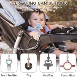 CLDY Baby Spielzeug Schnullerkette Silikon Cup Catcher, BPA-frei, 4 Stück Ozean