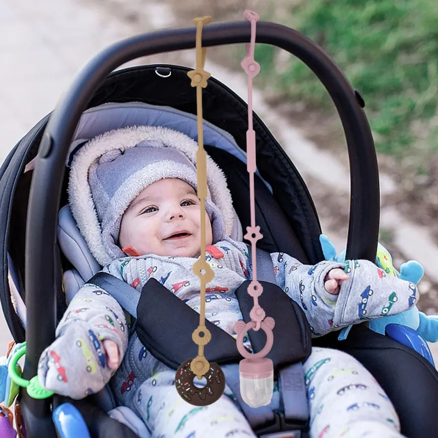 CLDY Baby Spielzeug Schnullerkette Silikon Cup Catcher, BPA-frei, 4 Stück Ozean