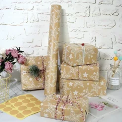 43cmx15m Geschenkpapier Rolle, Weihnachten Geburtstag Geschenkpapier, Stern