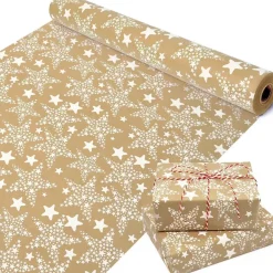 43cmx15m Geschenkpapier Rolle, Weihnachten Geburtstag Geschenkpapier, Stern