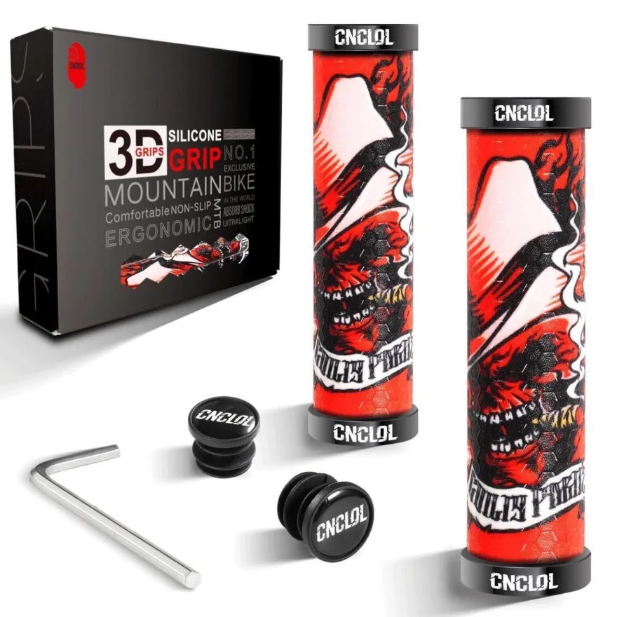 CNCLOL Fahrrad Lenkergriffe MTB 22mm Silikon Doppel Lock-On Design für