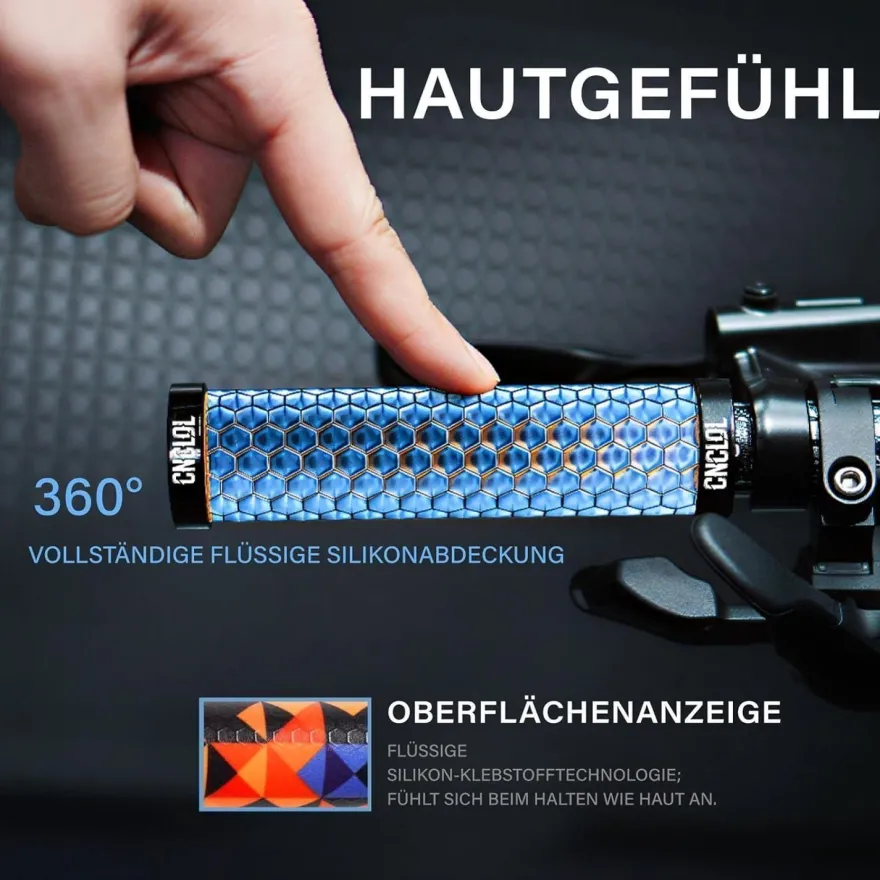 CNCLOL Fahrrad Lenkergriffe MTB 22mm Silikon Doppel Lock-On Design für