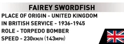 COBI 5770 Historical Collection WW2 Fairey Swordfish Royal Navy (1:32)