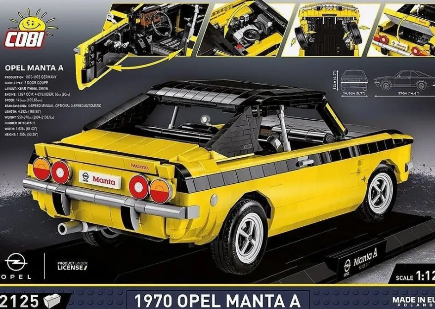 COBI 24338 Opel Manta A 1970 - Executive Edition Maßstab 1:12 Klemmbaustein Set