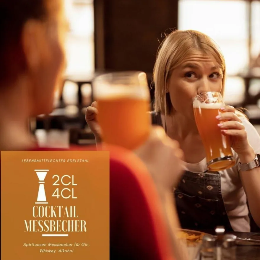 Cocktail Messbecher 2CL 4CL Doppelter Jigger Edelstahl Bar Zubehör