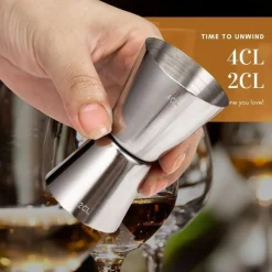 Cocktail Messbecher 2CL 4CL Doppelter Jigger Edelstahl Bar Zubehör