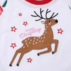 Codkkre Kinder Weihnachts Schlafanzug Langarm Baumwolle Pyjama Set 2-12 Jahre