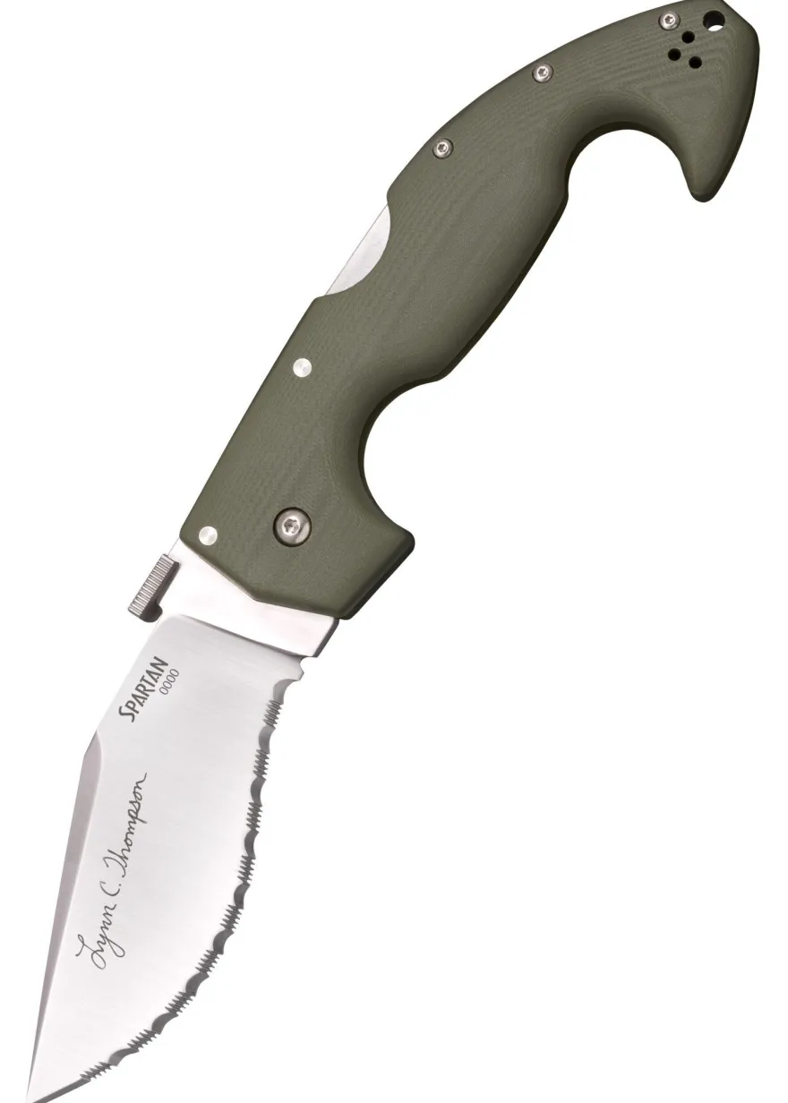 Cold Steel Lynn Thompson Signature Spartan Taschenmesser, S35VN Stahl, Wellenschliff
