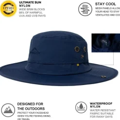 Comhats UPF 50+ Sonnenhut mit breiter Krempe, wasserdicht, windfest, ideal für